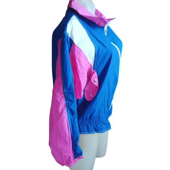 Vintage Women's Track Suit 1980's Windbreaker Jacket Pants Set Parachute Nylon - Picture 3 of 8